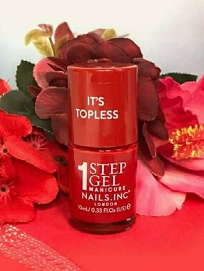🔥3/$19! Nails Inc. It's Topless 4 in 1 Nail Pôlish GEL In KENDALL Red 10ml *NEW